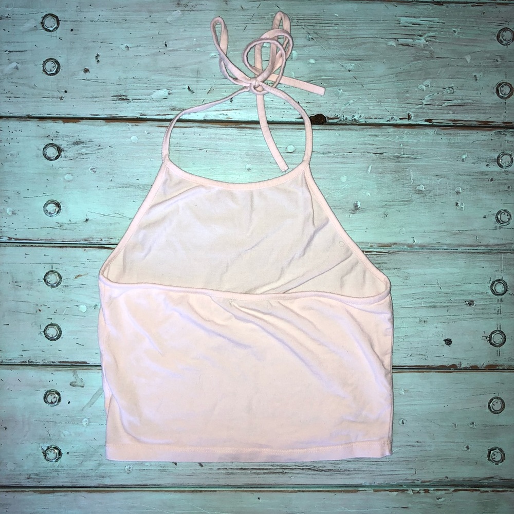 Baby Pink Halter Crop Top By Brandy Melville - Picture 2 of 4